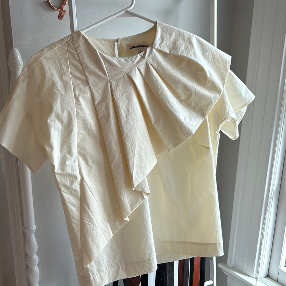 Caron Callahan NWOT cream/off white poplin blouse Size L
